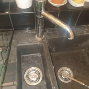 Double kitchen sink taps plumbing